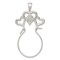 Sterling Silver Triple Heart Charm Holder Jewelry 44mm x 23mm